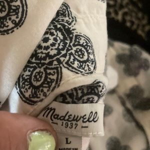 Madewell LG collard button up short sleeve blouse